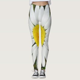 Leggings Photographie florale jaune blanc marguerite