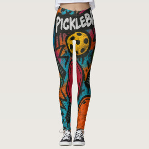 Leggings Pickleball Abstrait Paddle Ball