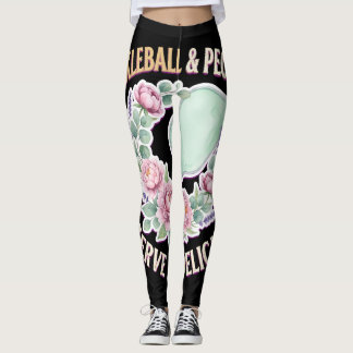 Leggings Pickleball And Peonies Serve It Delicate