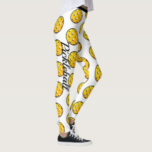 Leggings Pickleball Personnaliser les légendes Jaune blanc
