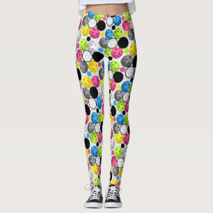 Leggings Pickleballs sur une grille et des guêtres blanche