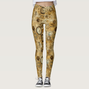 Leggings Pièce d'horlogerie industrielle Steampunk Sépia la