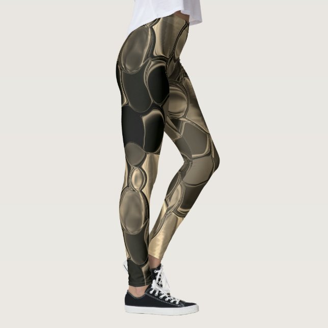 Leggings Pièces Brown, cercles et formes arrondies (Droite)
