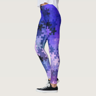 Leggings Pièces de puzzle à dégradé violet