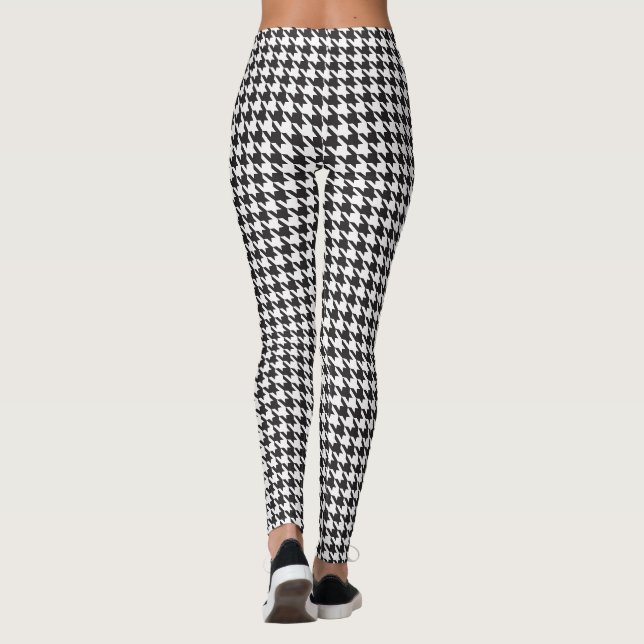 Leggings Pied de fond noir et blanc (Dos)