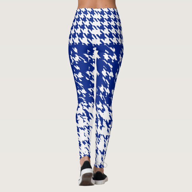 Leggings Pied-de-poule blanc bleu d'hiver de la Suède (Dos)