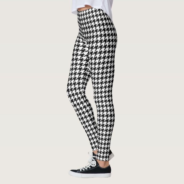 Leggings Pied-de-poule noir et blanc (Gauche)