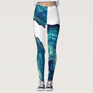 Leggings Pierre assez bleue et turquoise de Geode d'agate