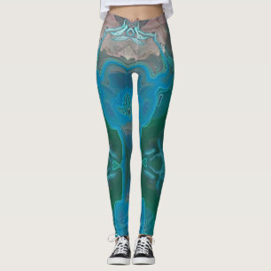 Leggings Pierre blanche bleue Abstraite