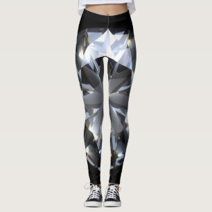 Leggings Pierre de diamant : l'espace noir brille.