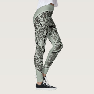 Leggings Pierre de soleil aztèque mexicaine Calendrier maya