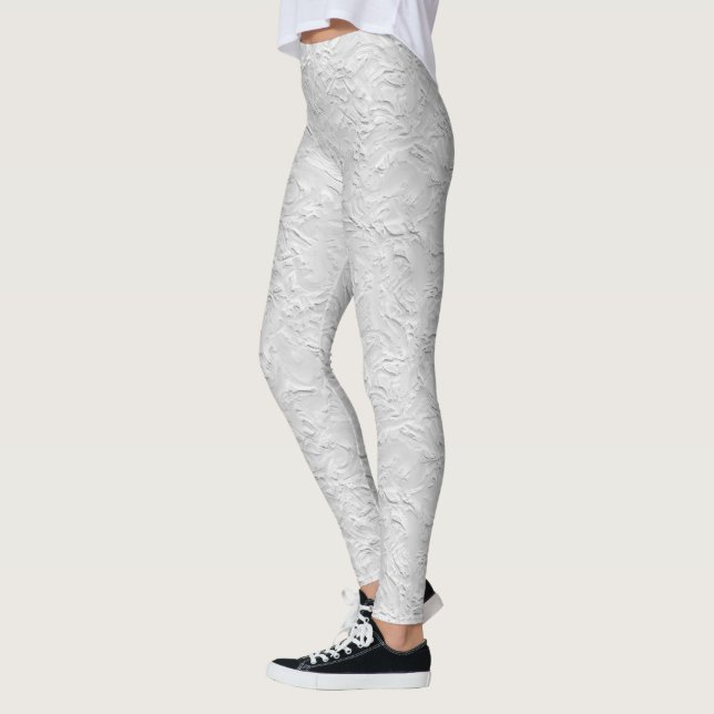 Leggings Pierre texturée blanche, Art Abstrait monochrome (Gauche)