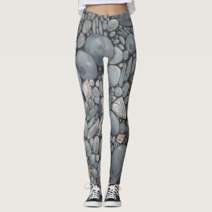 Leggings Pierres de plage Coques Galets Rochers Peinture Ar