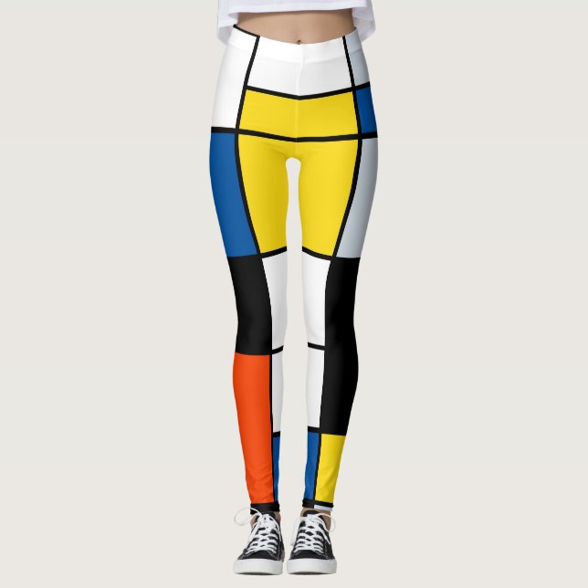 Leggings Piet Mondrian Composition A - Art Moderne Abstrait (Devant)