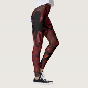 Leggings Pieuvre Sur Légumineuses De Galaxie Rouge