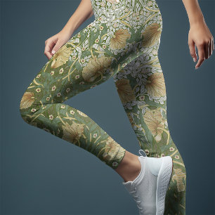 Leggings Pimpernel à deux tons jaune et vert William Morris