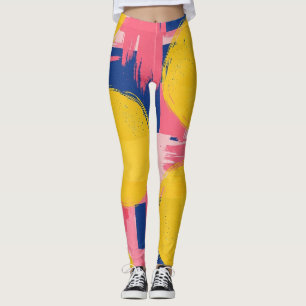 Leggings Pinceau Abstrait Rétro (3)