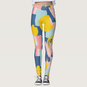 Leggings Pinceau Abstrait Rétro (6)