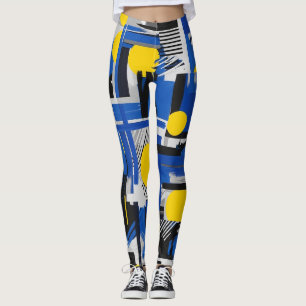 Leggings Pinceau Abstrait Rétro (7)