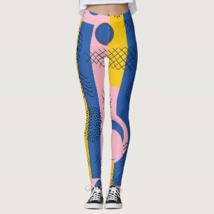 Leggings Pinceau Abstrait Rétro (9)