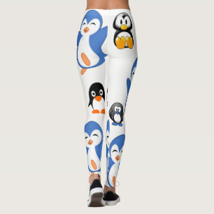 Leggings pingouin à pattes noires bleues