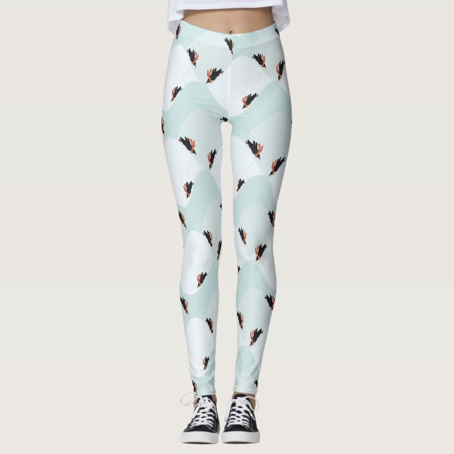 Leggings Pingouins joueurs glissement sur Motif de neige (Devant)