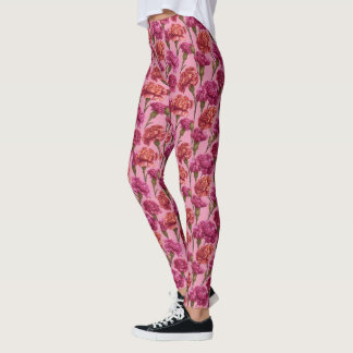 Leggings Pink Active Wear Carnation Themed Birthday Gifts 