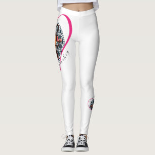 Leggings Pink Heart FloState méditant Legings de singe