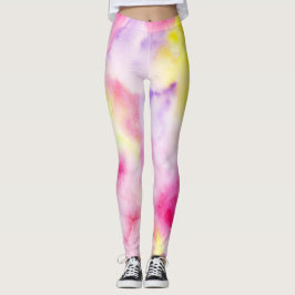 Leggings Pink Jaune violet teint Paix