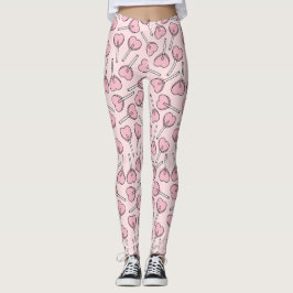 Leggings Pink Lollipops, Heart Lollipops, Lollipop Pattern