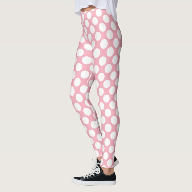 Leggings Pink Polka Dot Custom – Elegant Fashion (Gauche)