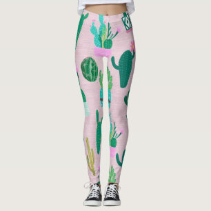 Leggings Pink Rustique Sud-Ouest Cactus Plantes