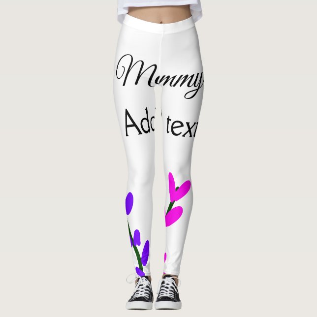 Leggings Pink violet lavande maman le jour maman cadeau (Devant)