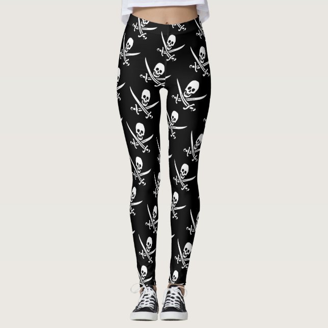 Leggings Pirate, Jolly roger, style, (Devant)