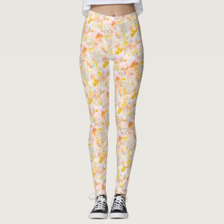 Leggings PixDezines H2 Fleurs de printemps Moutarde