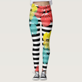 Leggings PixDezines Hibiscus/Jaune/Orange/Aqua/do-it-yourse