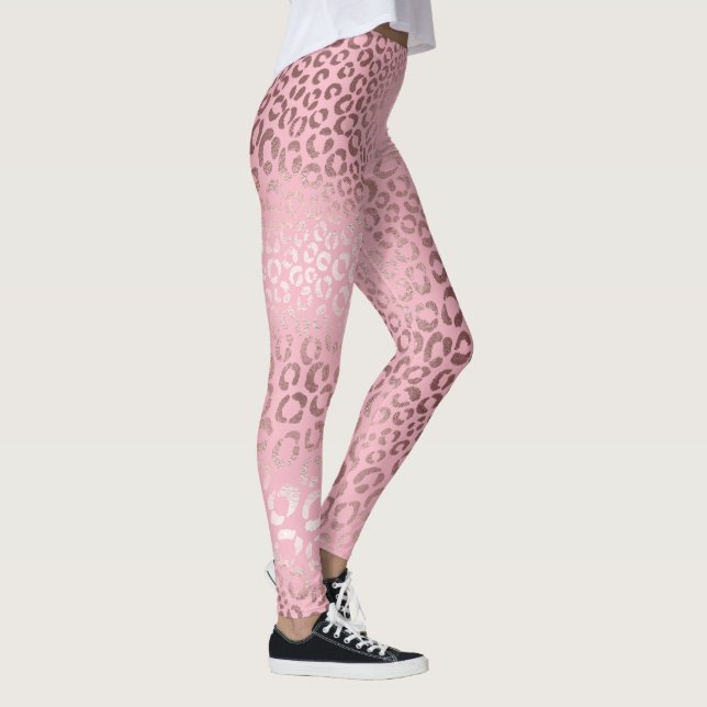 Leggings PixDezines Leopard/Faux Rose Gold/DO-IT-YOURSELF a (Droite)