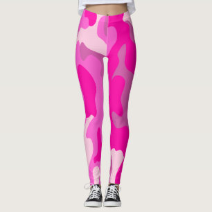 Leggings PixDezines Princess Camo, rose chaud flashy