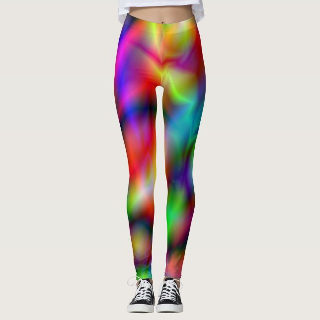 Leggings PixDezines Techno Dance/Lumières Neon (Devant)
