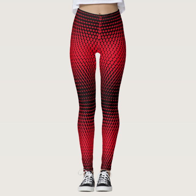 Leggings Pixel Motif 09.B.w. BG rouge (Devant)