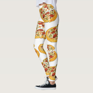 LEGGINGS **PIZZAS PIZZA PIZZA* JAMBES FUNNY