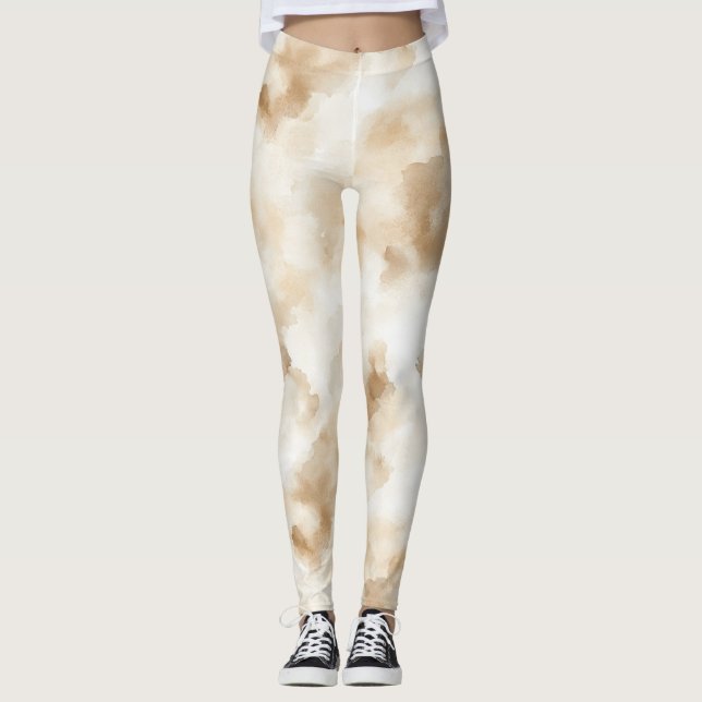 Leggings Plage de sable Abstrait (Devant)