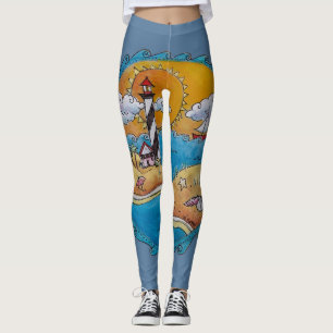Leggings Plage d'été amusant soleil bord de mer côte