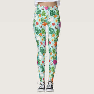 Leggings Plage tropicale de chien maltais vibes