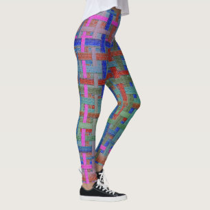 Leggings "plaid" coloré de Granny, avec jambe en toile