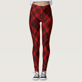 Leggings Plaid de buffle rouge et noir