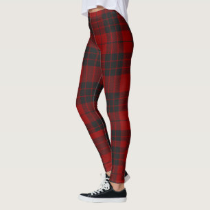 Leggings Plaid de Motif Russe Rouge et Noir Tartan Buffalo