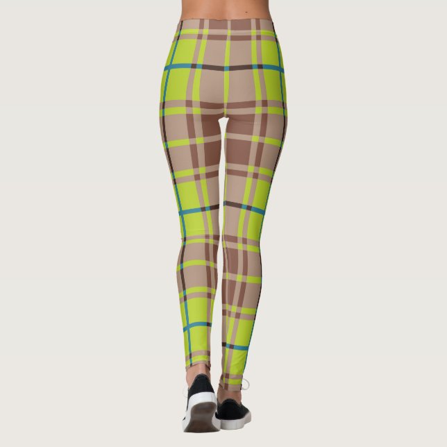 Leggings Plaid écossais vert (Dos)
