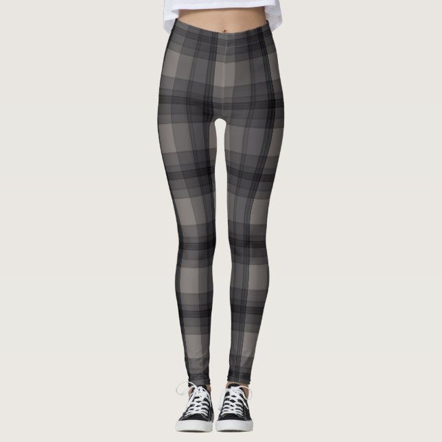 Leggings Plaid gris foncé (Devant)