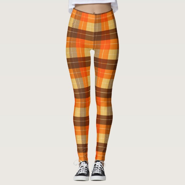 Leggings Plaid Inspiré Automne (Devant)